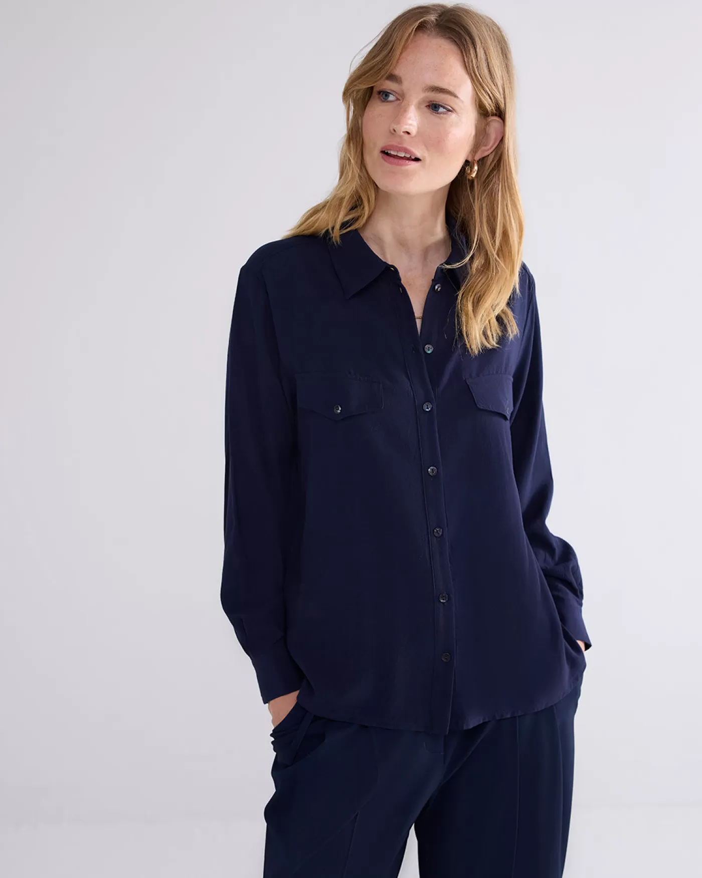 Summum Blouses<Blouse met borstklepjes