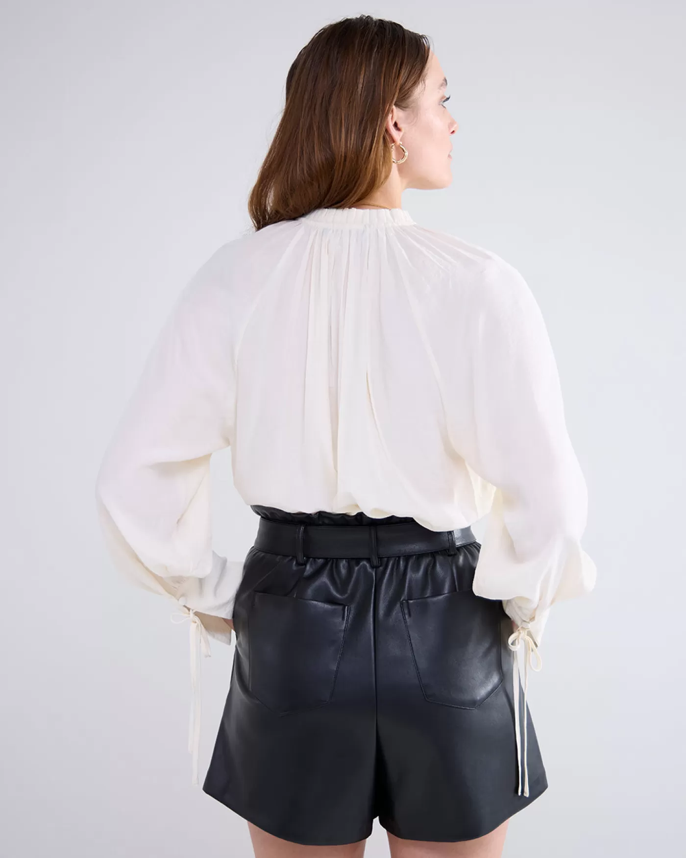 Summum Blouses<Blouse met franjes en opstaande kraag