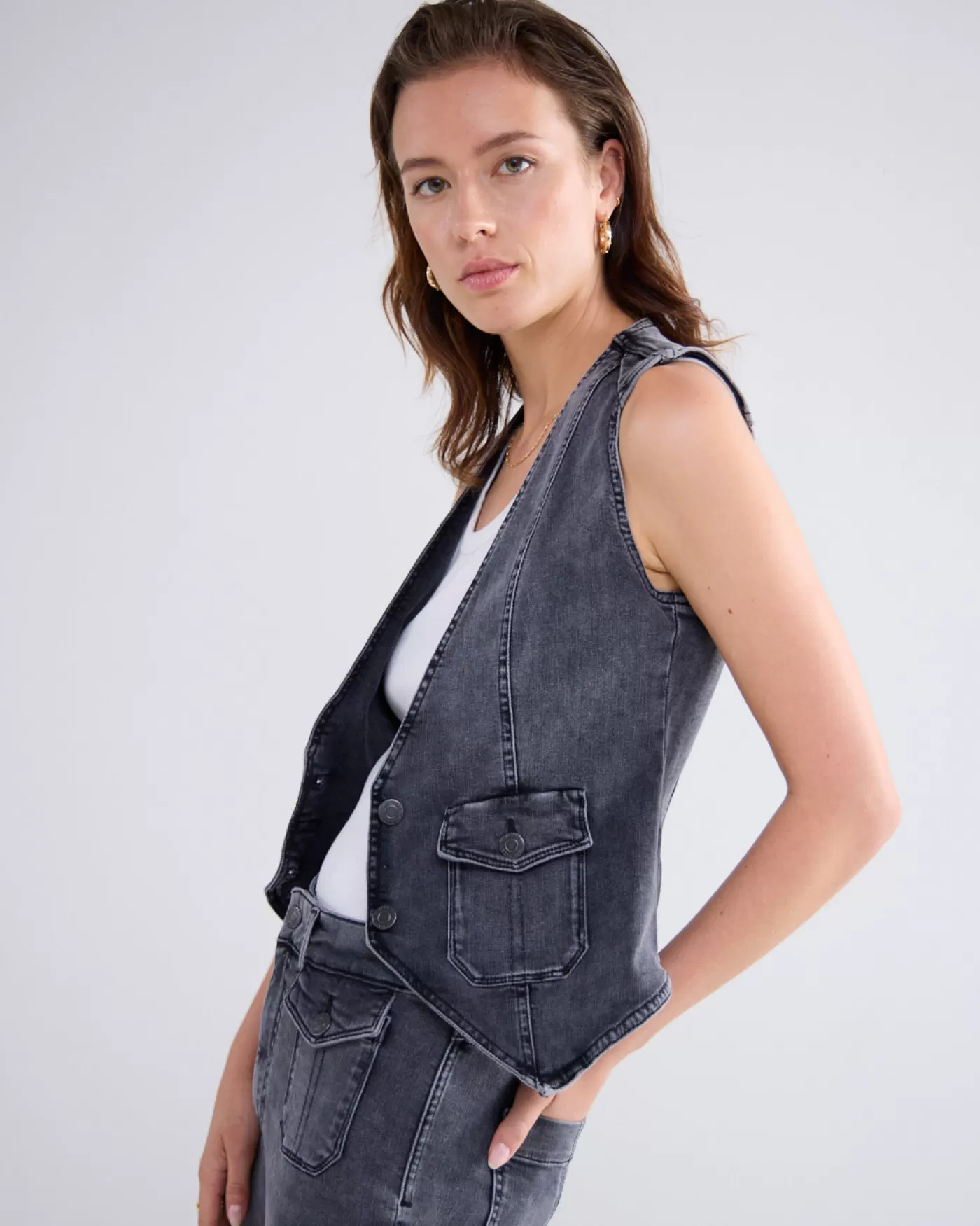 denim_gilet_115624.webp Summum Blazers & Jasjes<Denim gilet