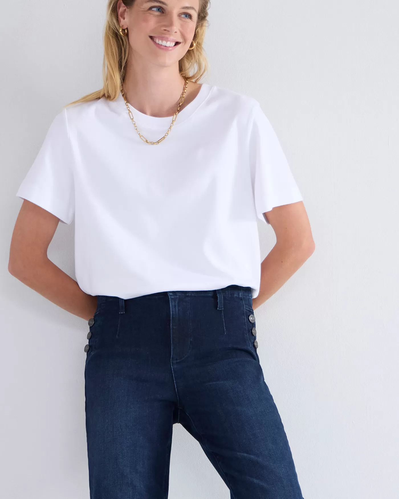 Summum Jeans<Flared jeans met knoopdetails