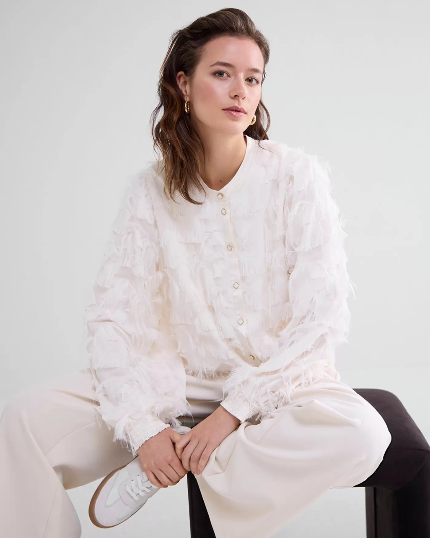 Summum Blouses<Fluffy blouse met franjes