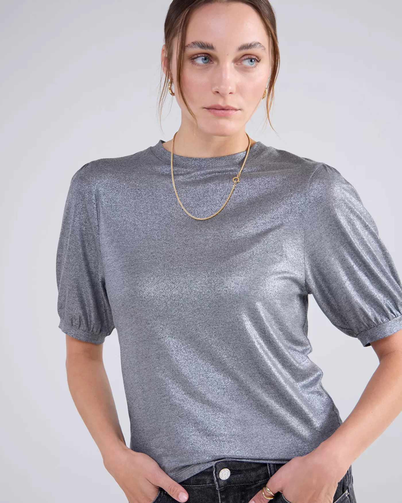 Summum Tops & T-Shirts<Glanzende basic top