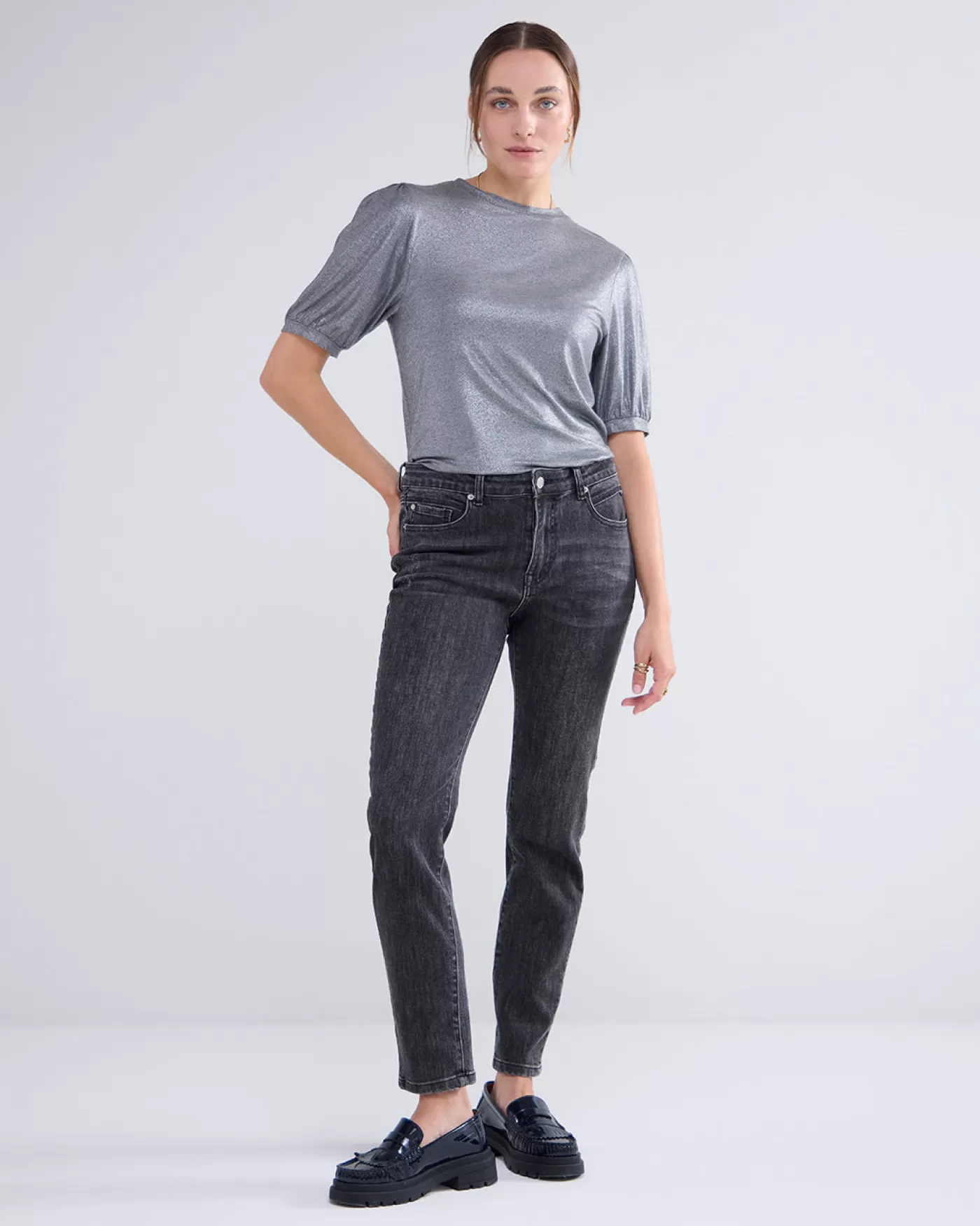 Summum Tops & T-Shirts<Glanzende basic top