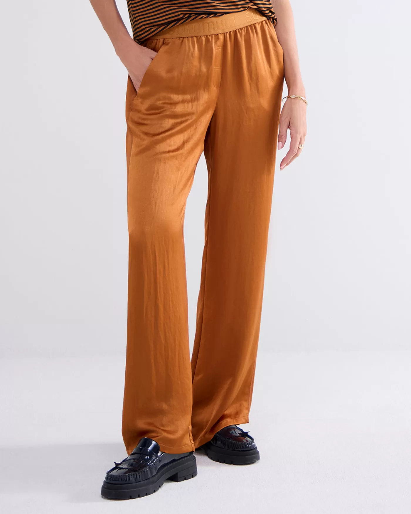 Summum Broeken & Jumpsuits<Glanzende wijde broek