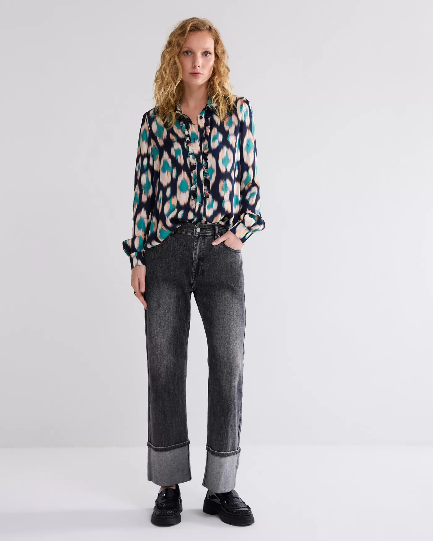 Summum Blouses<Ikat blouse met ruches