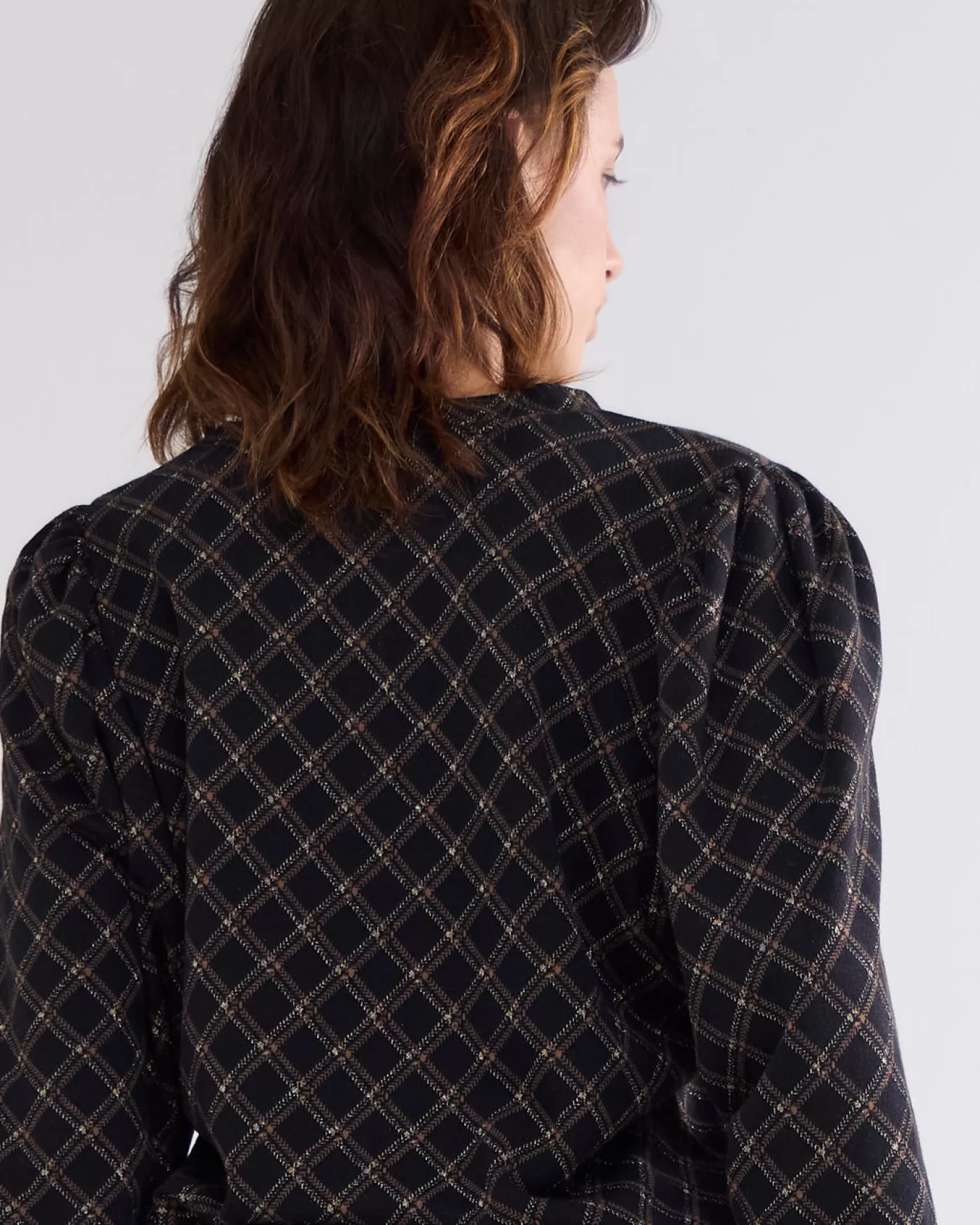 jacquard_top_met_ruitjes_119078.webp Summum Tops & T-Shirts<Jacquard top met ruitjes