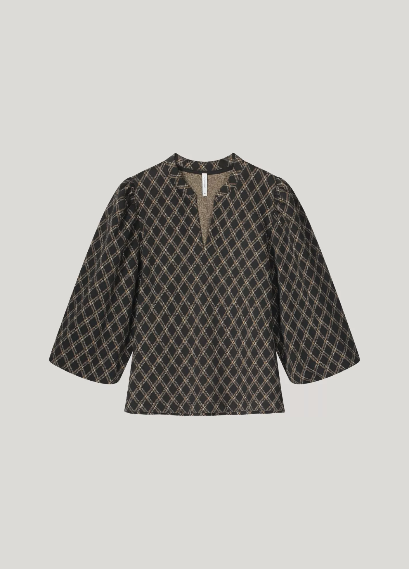 jacquard_top_met_ruitjes_119112.webp Summum Tops & T-Shirts<Jacquard top met ruitjes