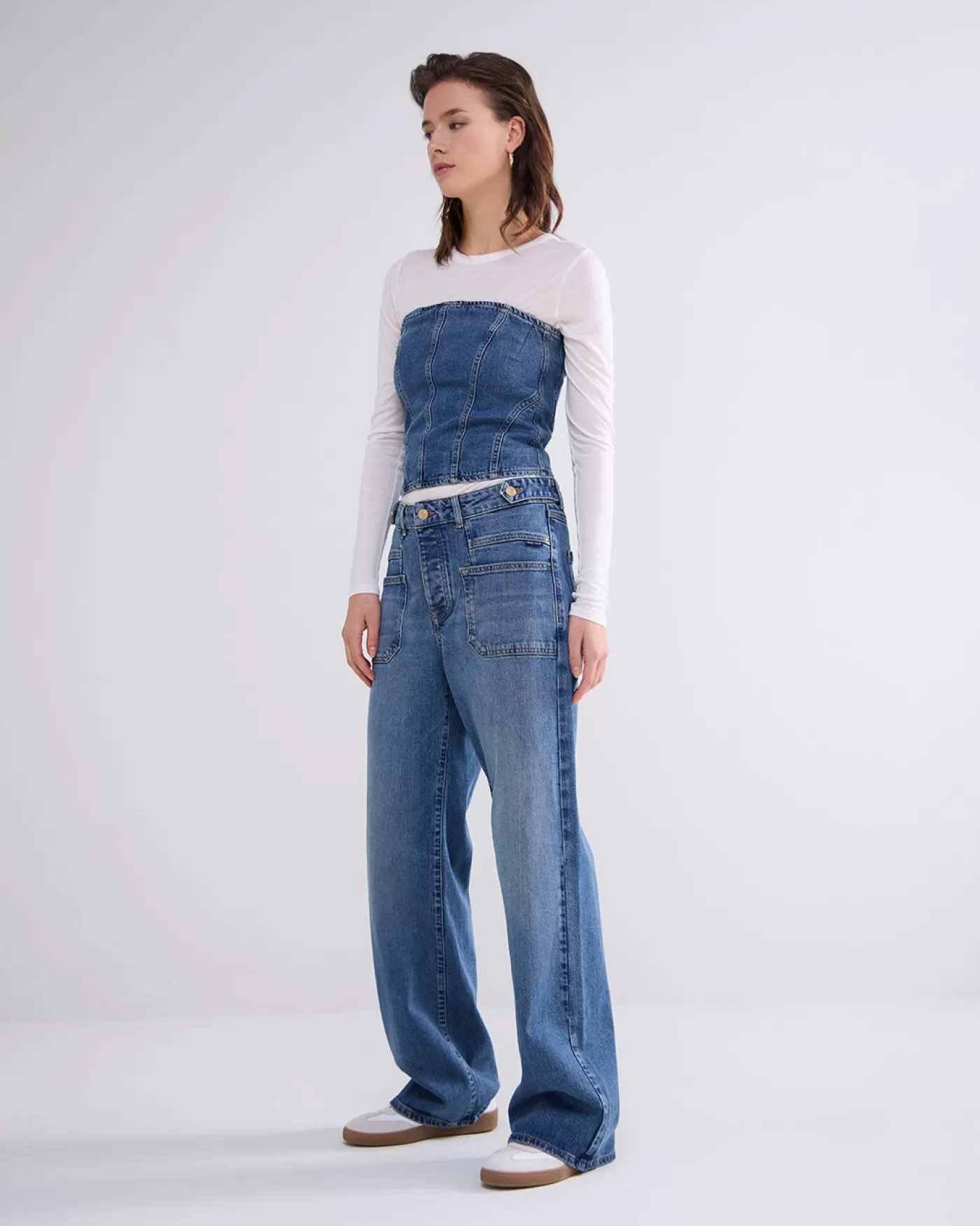 Summum Broeken & Jumpsuits<Jeans wijde pijpen