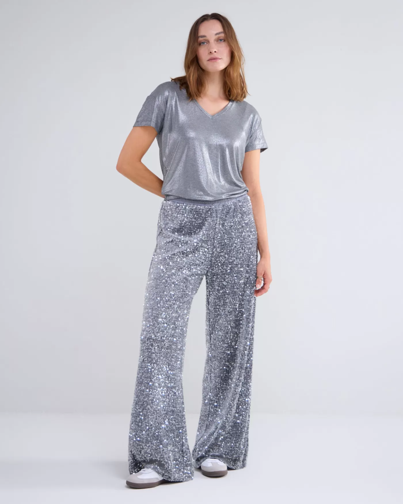 Summum Broeken & Jumpsuits<Lange broek paillettenstof