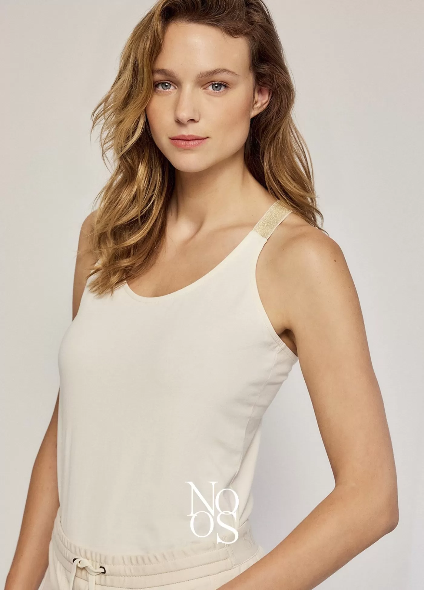 Summum Basics | Tops & T-Shirts<Luxury Basic singlettop met gekruiste schouderbanden