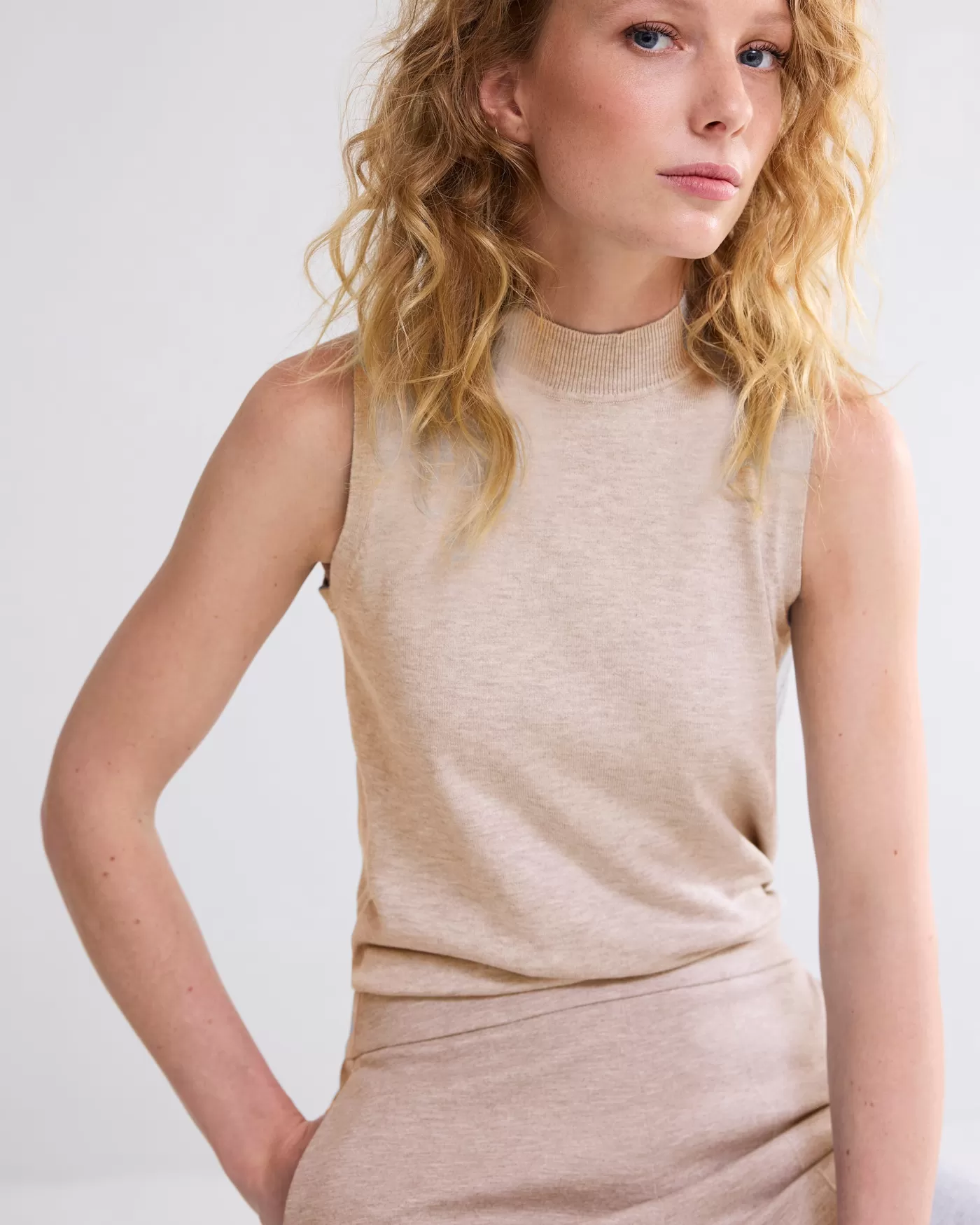 Summum Tops & T-Shirts<Mouwloze top rib-boordje