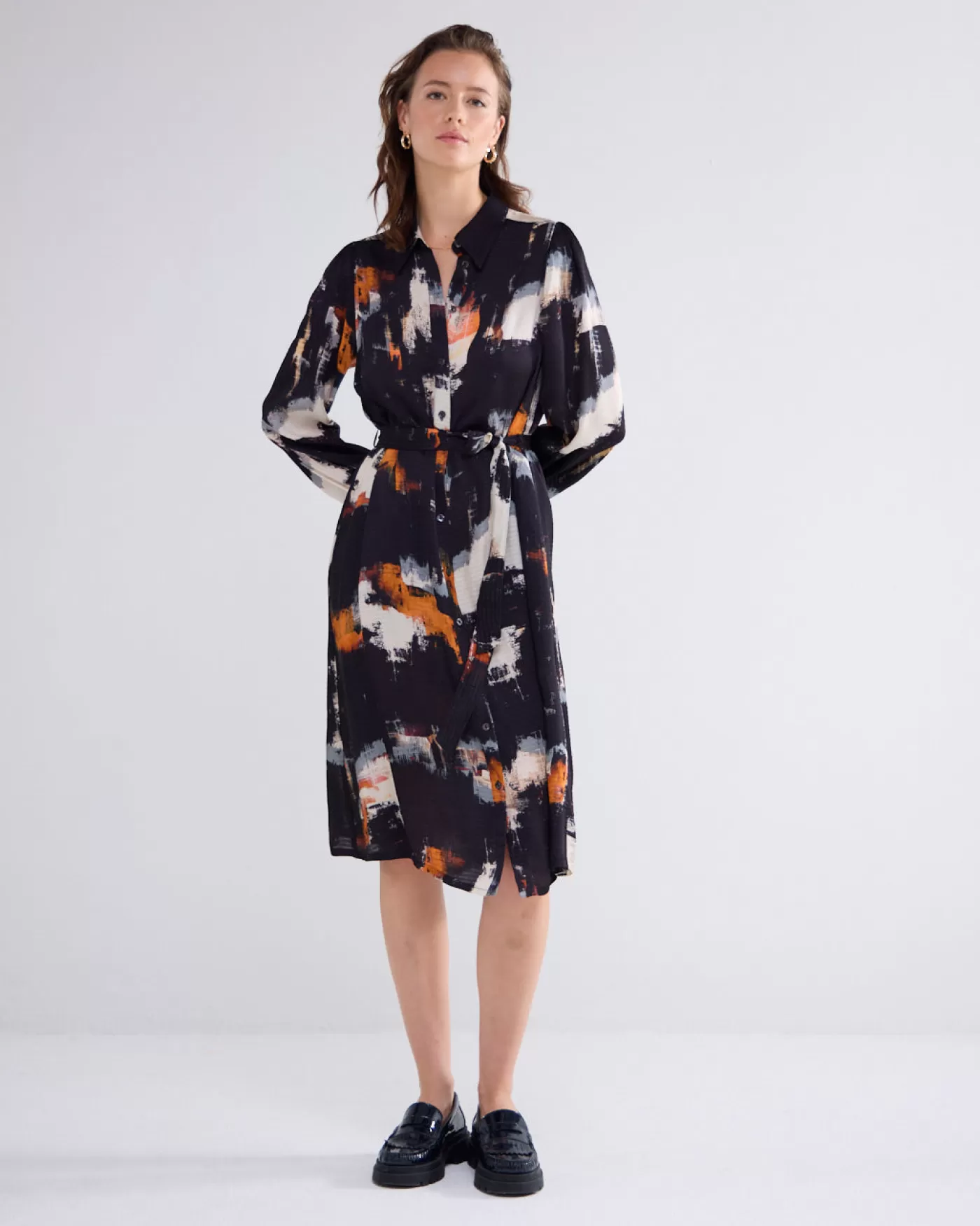 Summum Jurken<Overhemdjurk met ballonmouwen