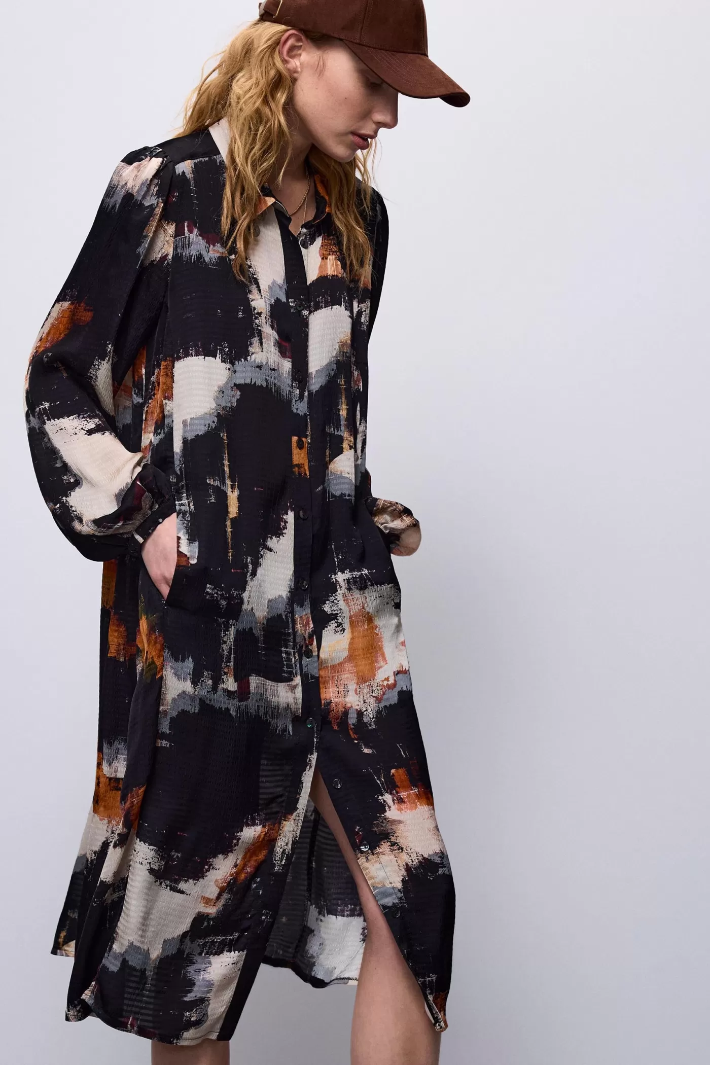 Summum Jurken<Overhemdjurk met ballonmouwen