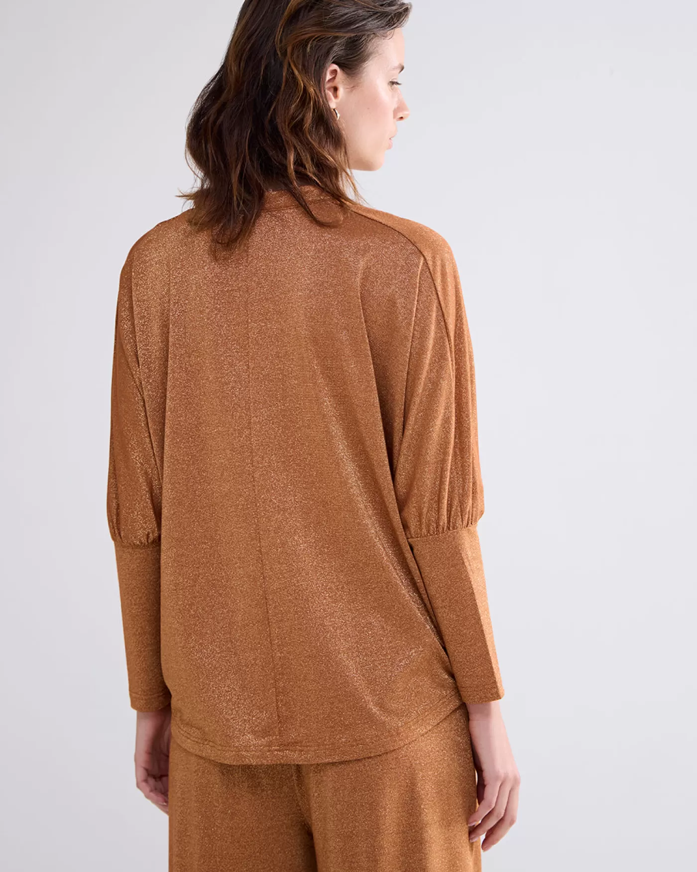 oversized_vestje_metallic_114948.webp Summum Blouses<Oversized vestje metallic