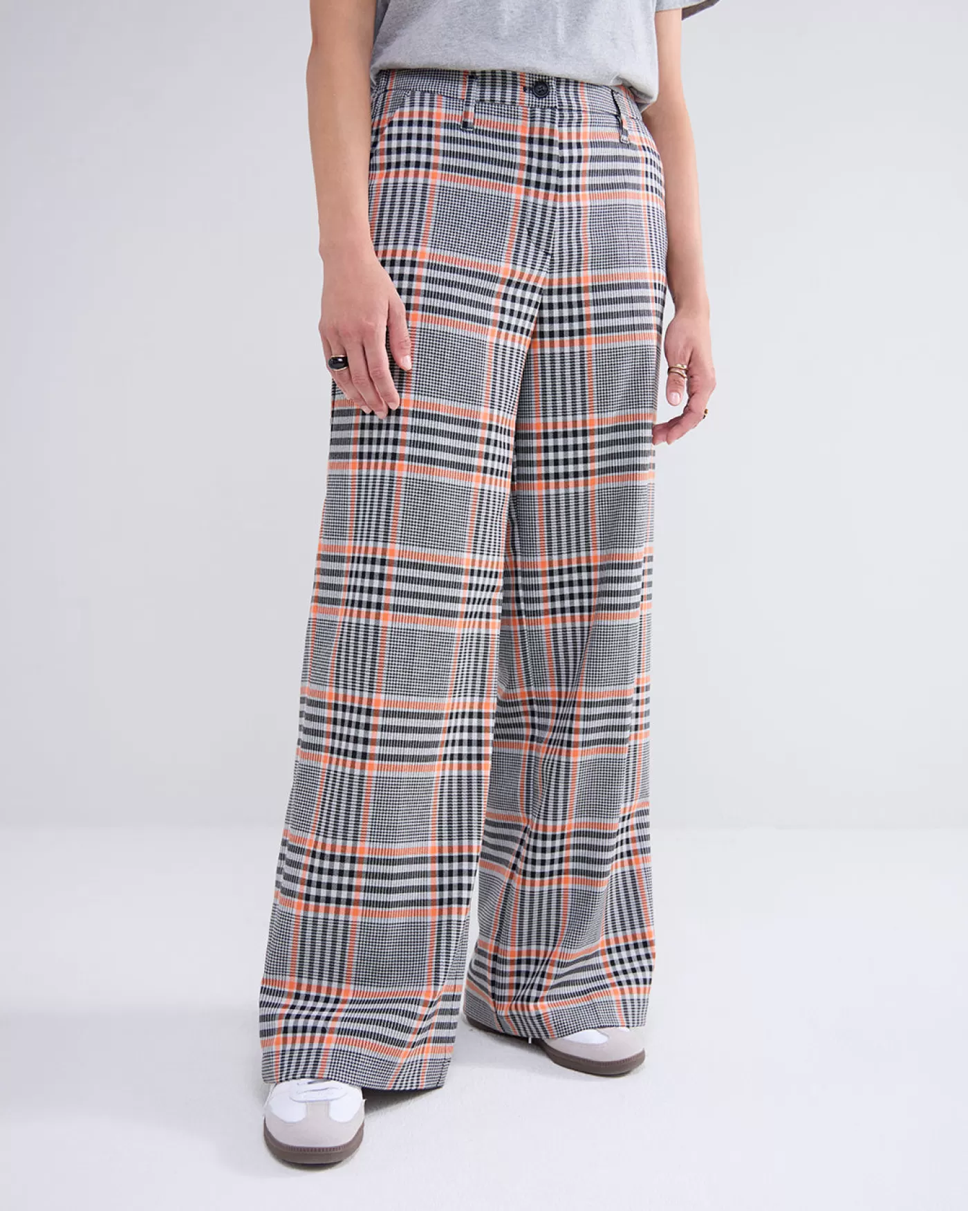 Summum Broeken & Jumpsuits<Ruitjesbroek met wijde pijp