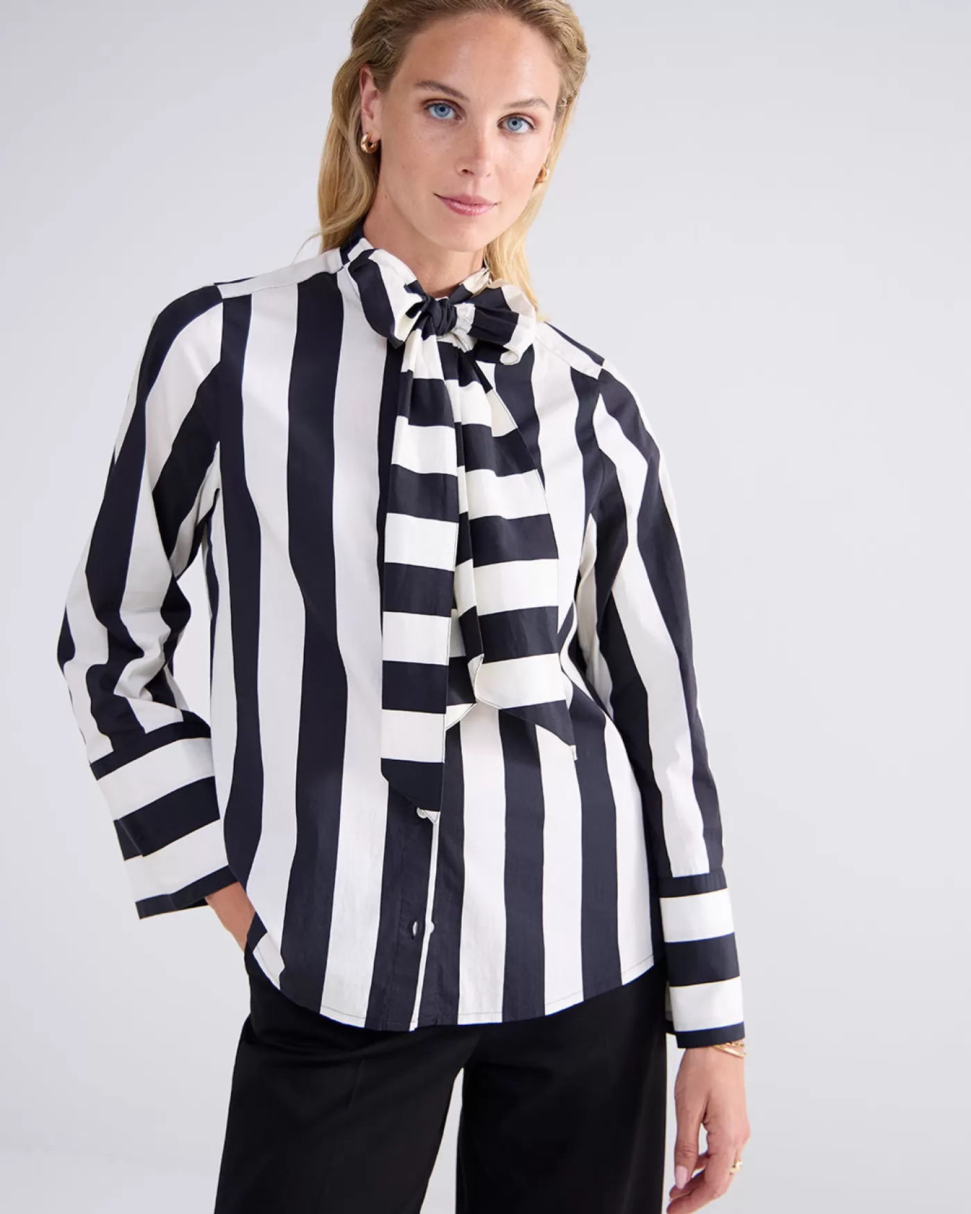 Summum Blouses<Streepjesblouse met strik