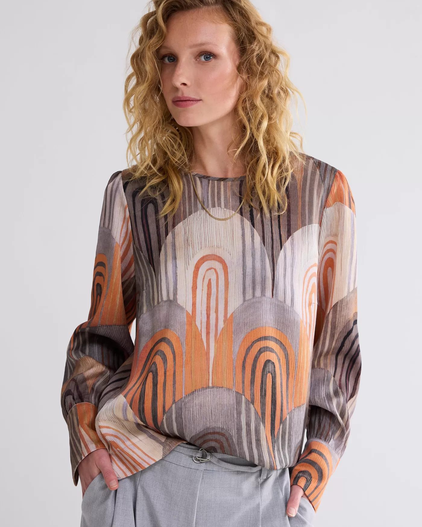 Summum Tops & T-Shirts<Top met pofmouwen en splitjes