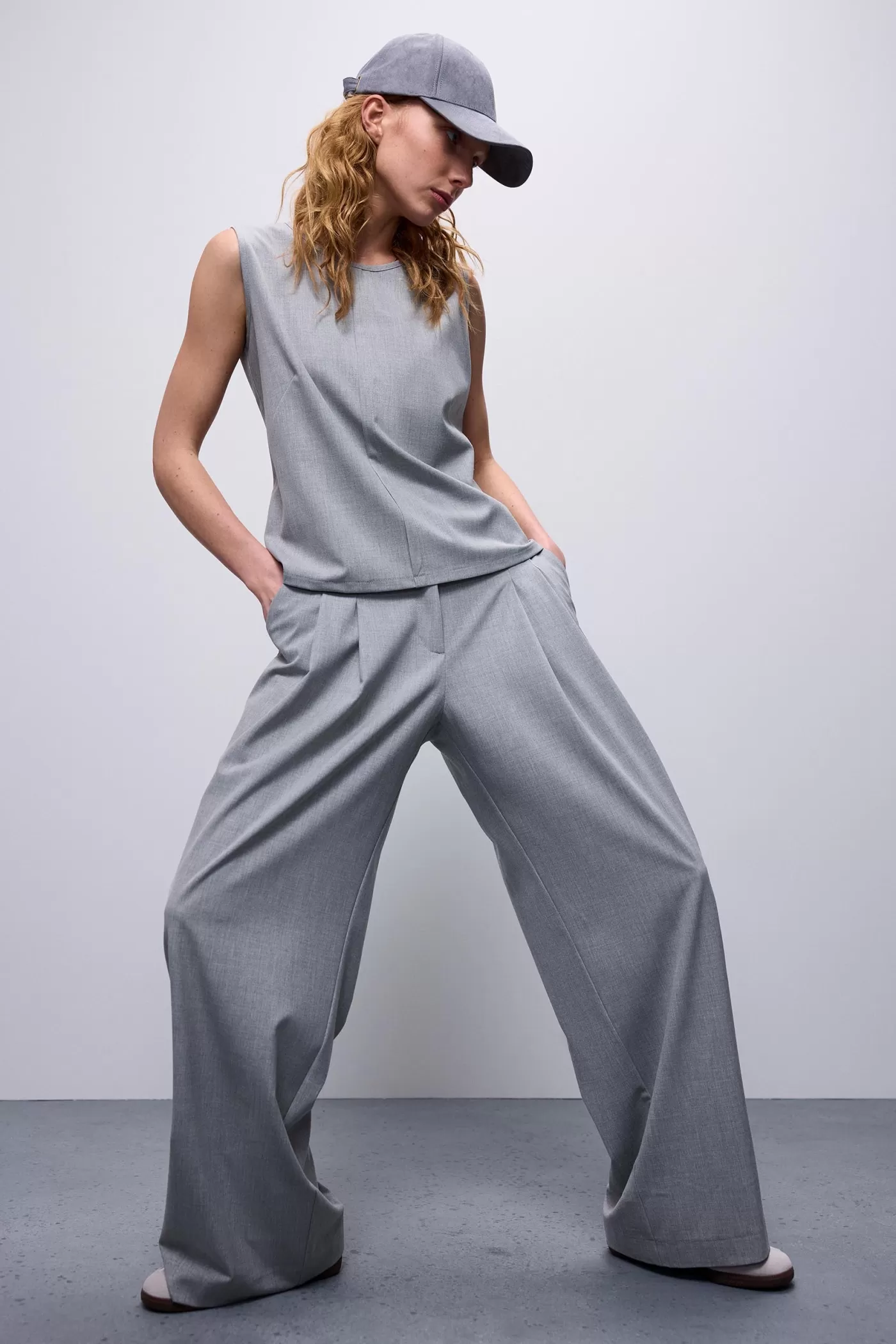 Summum Broeken & Jumpsuits<Wijde broek met plooien en riem