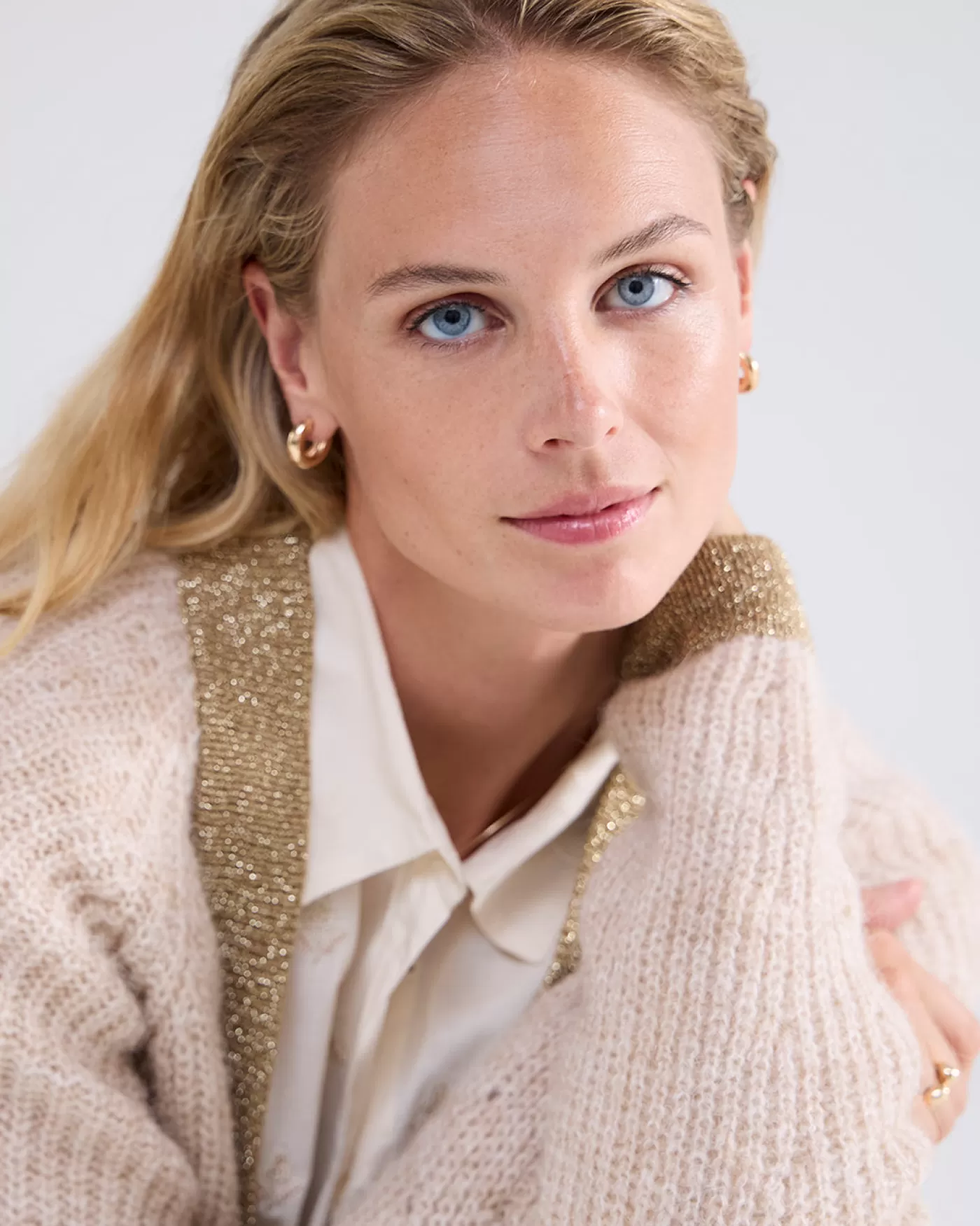 zacht_vest_met_lurex_117323.webp Summum Truien & Vesten<Zacht vest met lurex