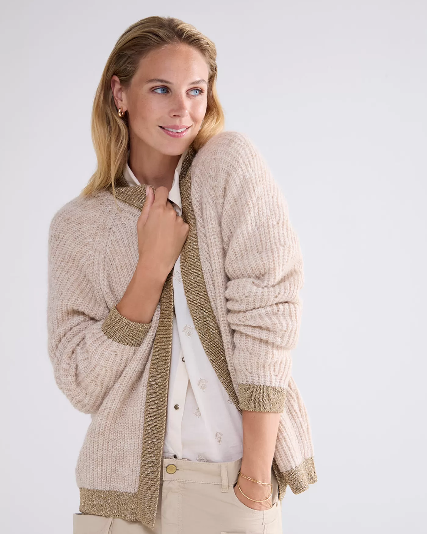 zacht_vest_met_lurex_117330.webp Summum Truien & Vesten<Zacht vest met lurex